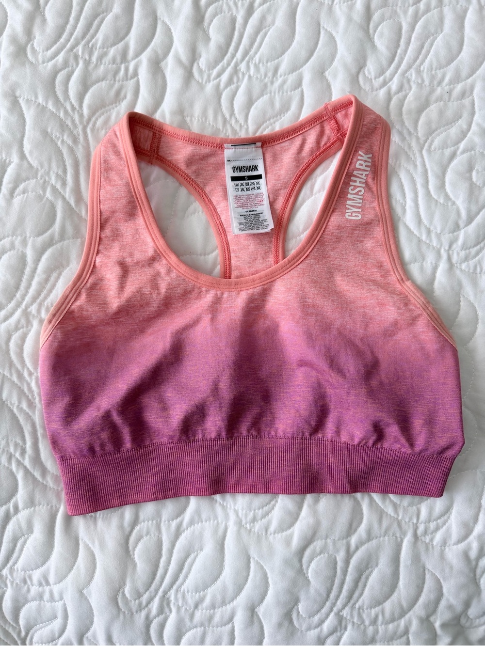Gymshark Pink to Purple Ombre Seamless Racerback Sports Bra